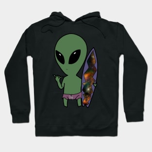 surfing Alien - We come in peace Hoodie